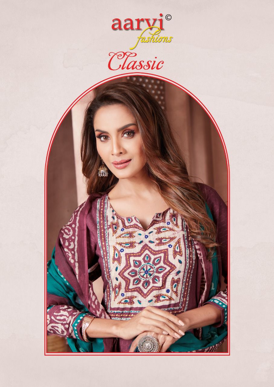 Aarvi Classic 1 Casual Daily Wear Cotton Printed Dress Material Collection
